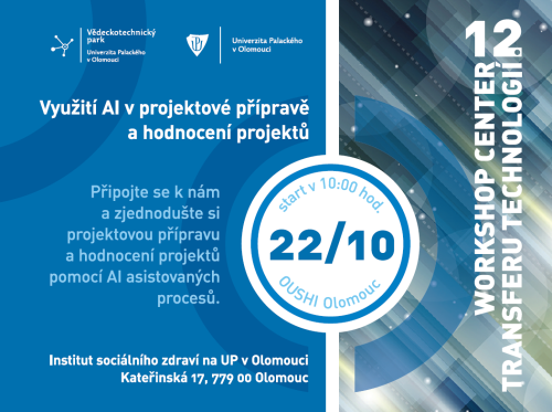 12. workshop center transferu technologií představí využití AI v projektové přípravě a hodnocení projektů.
