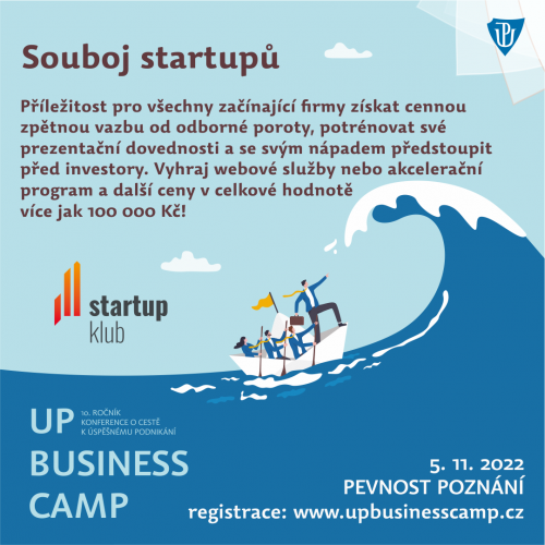Souboj startupů v rámci UP Business Campu se blíží