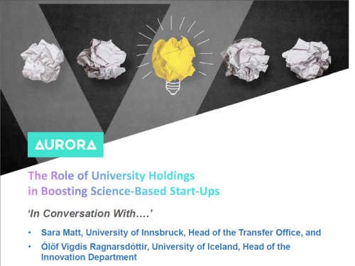 Webinář: The Role of University Holdings in Boosting Science-Based Start-Ups